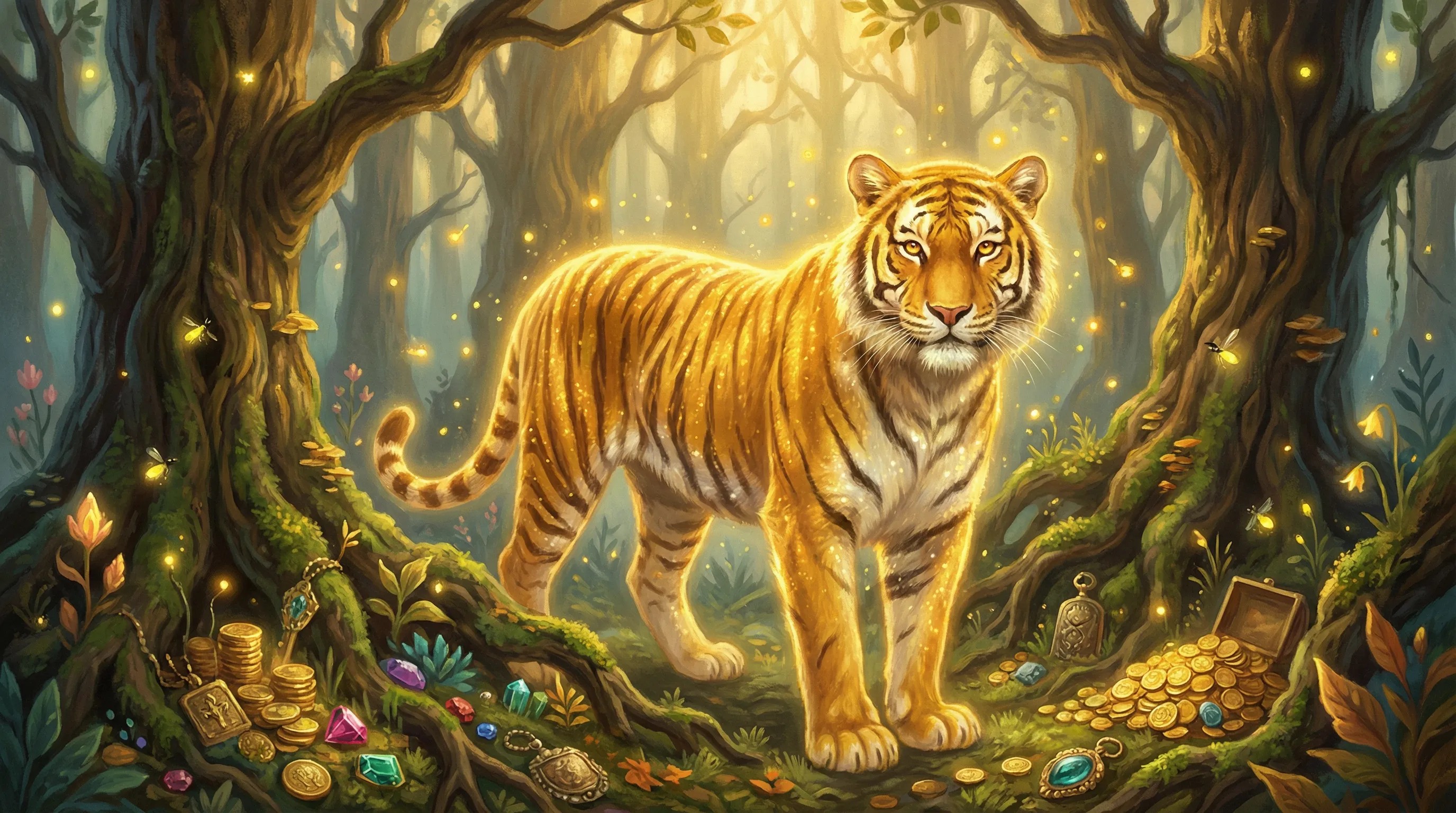 Tigre dourado da fortuna com moedas mágicas no Pixbet